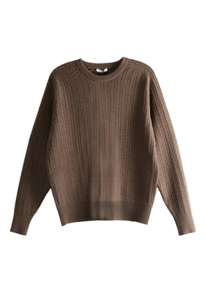 Auralee cable-knit crew-neck sweater - Brown