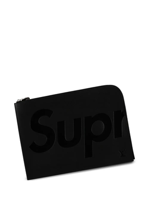 Supreme x Louis Vuitton GM Jour logo-embossed clutch bag - Black