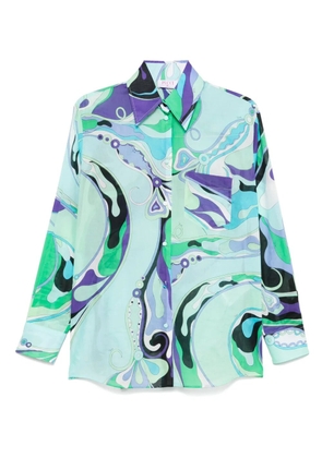 PUCCI Orchidee-print shirt - Blue