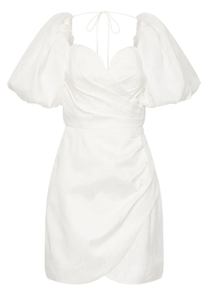 Rebecca Vallance Chene puff-sleeved mini dress - White