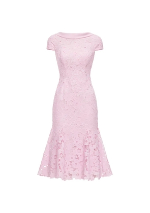 Self-Portrait lace scoop-back midi dress - Pink