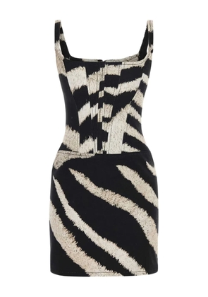 Giuseppe Di Morabito Morabito zebra-print corset mini dress - Black
