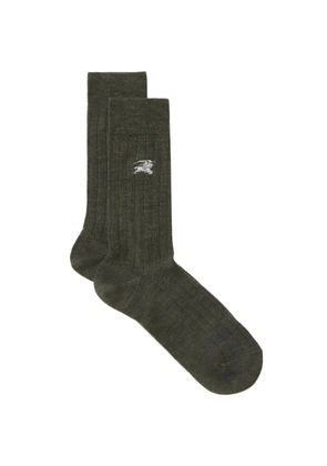 Burberry embroidered-logo socks - Green