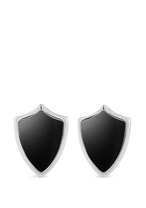 Mateo onyx shield cufflinks - Silver