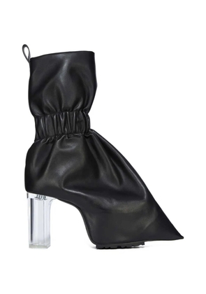 Rick Owens cuffed leather sneakers - Black