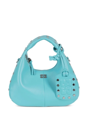GANNI studded top-handle bag - Blue