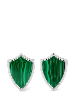 Mateo malachite shield cufflinks - Silver