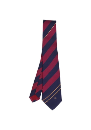 Gucci Pre-Owned stripe-pattern tie - Blue