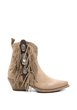 Metisse fringed ankle boots - Neutrals
