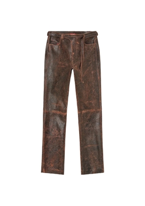 Diesel P-Nuri leather trousers - Brown
