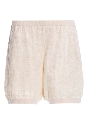 Agua Bendita Maury embroidered shorts - Neutrals