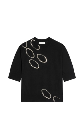 DRIES VAN NOTEN embellished knitted top - Black