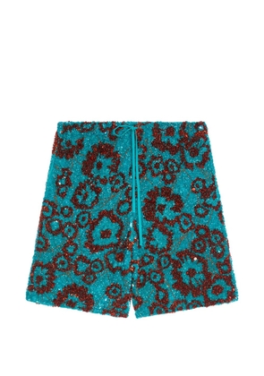 DRIES VAN NOTEN sequin-embellished shorts - Blue