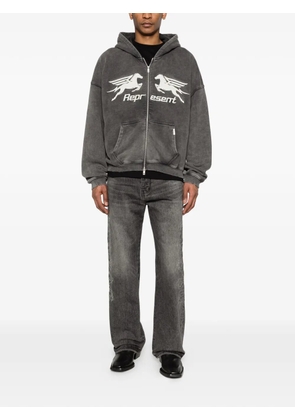 Represent Pegasus zip-fastening hoodie - Grey