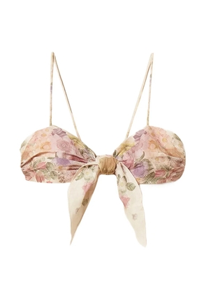 TWINSET floral-print bustier top - Neutrals