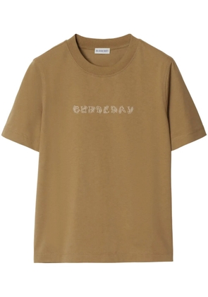 Burberry paisley-logo cotton T-shirt - Brown