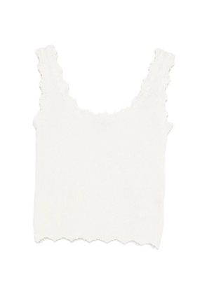 Low Classic scalloped-trim sleeveless top - White