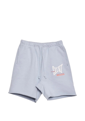 SAINT MXXXXXX raw-hem logo-detail shorts - Blue