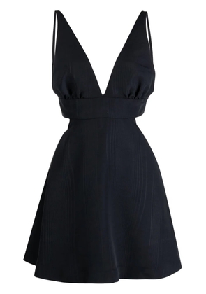 LoveShackFancy oversize-bow plunging V-neck dress - Black