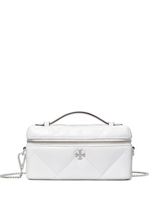 Tory Burch Kira diamond-quilt distressed vanity case - White