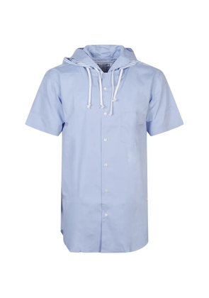 Comme des Garçons Homme striped hooded shirt - Blue