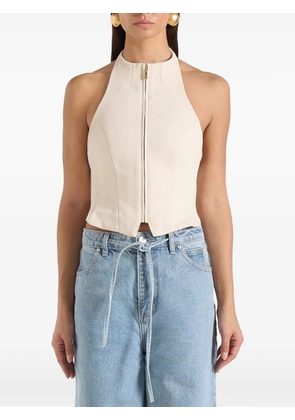 Manière De Voir Claudette halter backless top - Neutrals