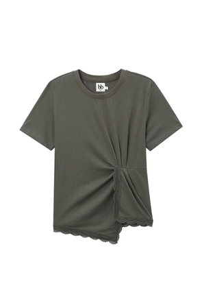 b+ab lace-detail T-shirt - Grey