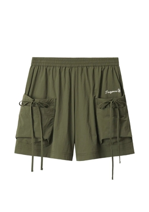 FINGERCROXX tie-detail cargo shorts - Green