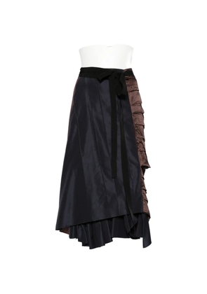 Prada faille patchwork midi skirt - Blue