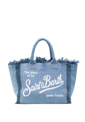 MC2 Saint Barth Vanity fringed logo-print tote bag - Blue