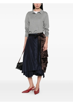 Prada faille patchwork midi skirt - Blue