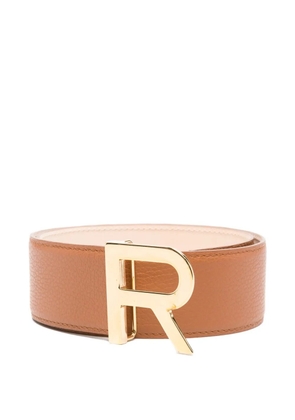 Rochas logo-buckle leather belt - Brown