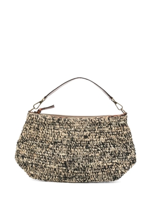 IBELIV trim-leather woven shoulder bag - Neutrals