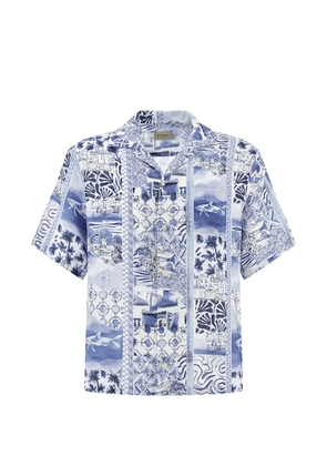 Paul & Shark printed linen shirt - Blue