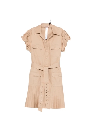 TWINSET belted pleated mini dress - Neutrals