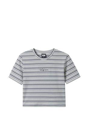 FINGERCROXX striped-pattern T-shirt - Neutrals