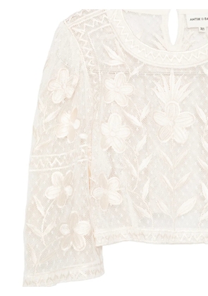 Antik Batik Carioca floral-lace blouse - Neutrals