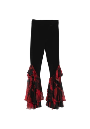 Babylone Paris ruffled flared trousers - Black