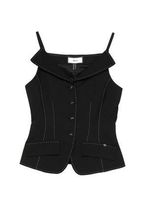 NISSA V-neck buttoned top - Black