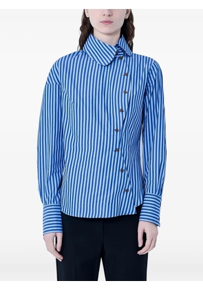 Vivienne Westwood Bella asymmetrical-fastening striped shirt - Blue