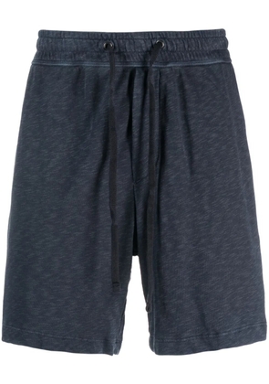 James Perse mélange-effect cotton track shorts - Blue