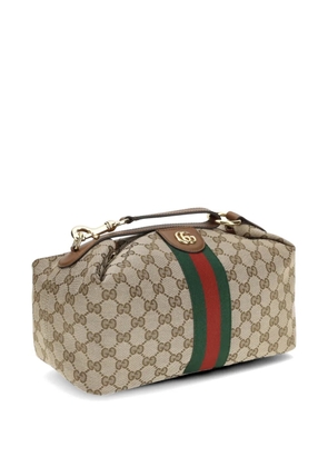 Gucci GG-pattern Web-stripe tote bag - Neutrals