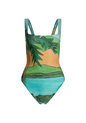Donde Esteban graphic swimsuit - Green