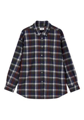 TOMBOY checkered wool shirt - Blue