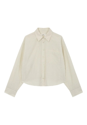 TOMBOY elastic-hem striped shirt - Neutrals