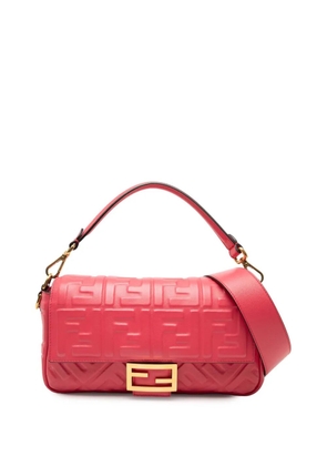 Fendi Pre-Owned 2000-2010 Zucca Embossed Leather Baguette satchel - Pink
