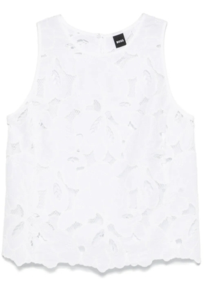 BOSS floral-embroidered blouse - White