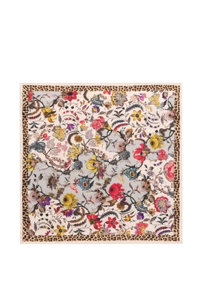 Roberto Cavalli Florentine Flowers scarf - Neutrals