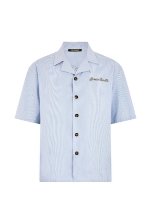 Roberto Cavalli logo-embroidered striped shirt - Blue