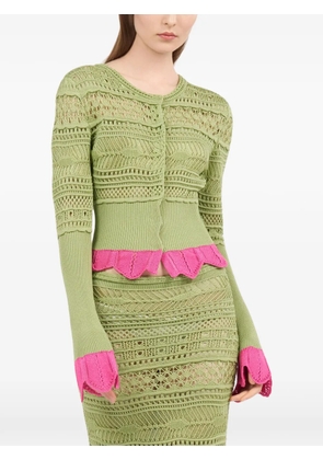 Roberto Cavalli contrast-detail cardigan - Green